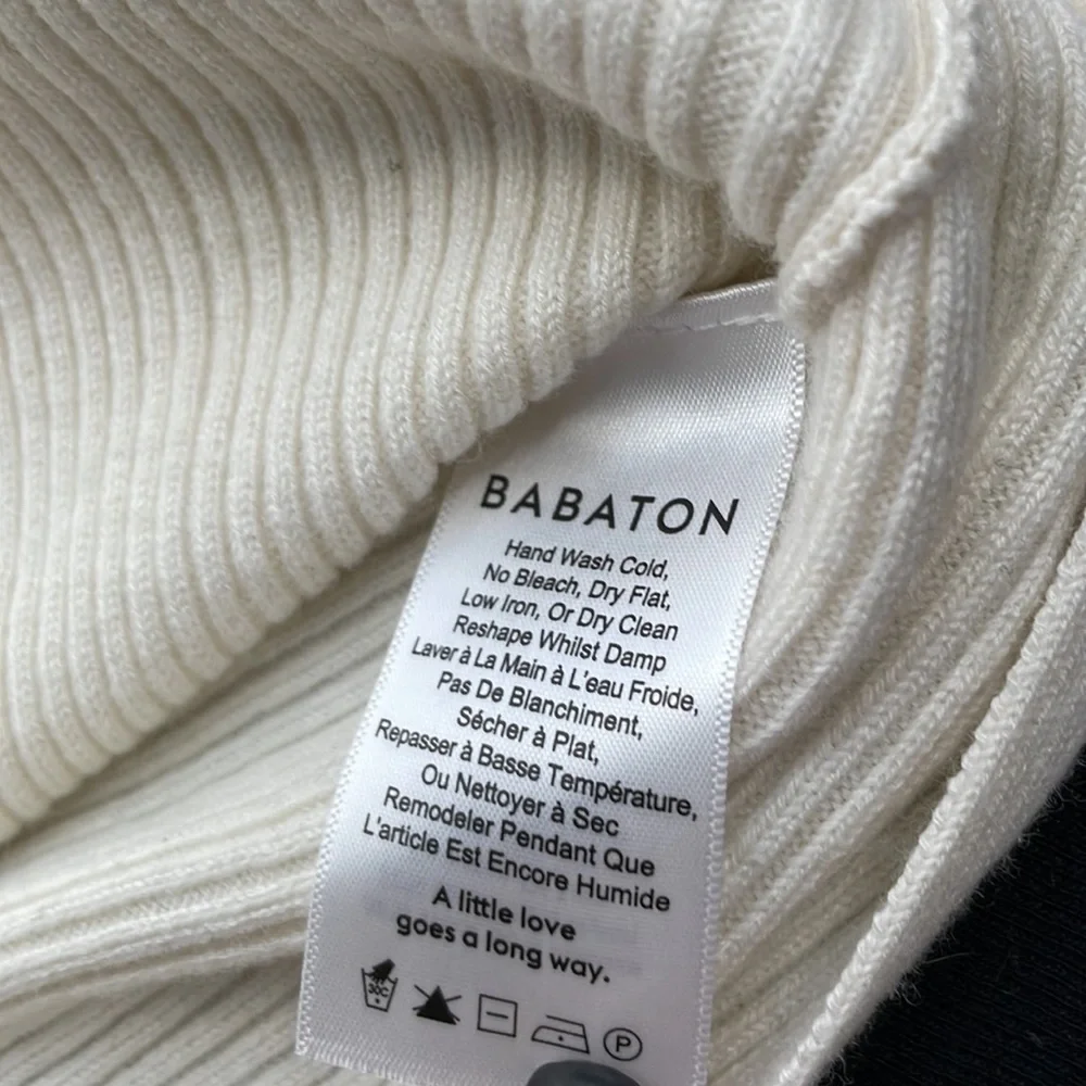 ARITZIA Babaton Kitano wool linen blend sweater criss cross minimalist sz xs
